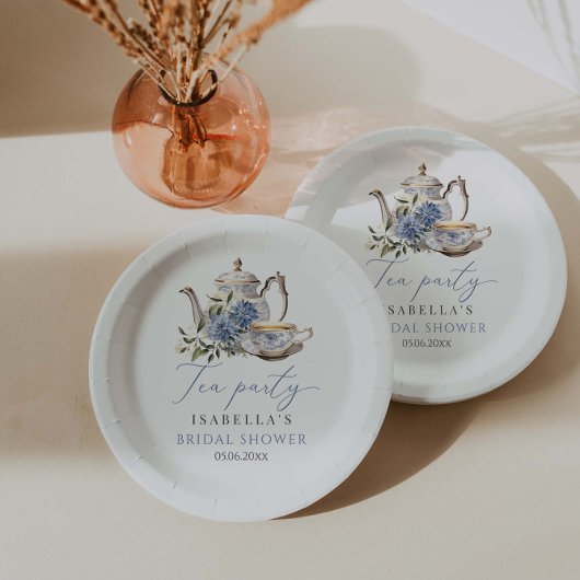 茶パーティーフローラブライダルシャワー ペーパープレート