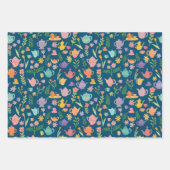 茶パーティーブライダルイースター春フローラ カラフル ラッピングペーパーシート (正面)