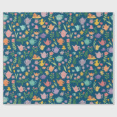 茶パーティーブライダルイースター春フローラ カラフル ラッピングペーパー (フラット)