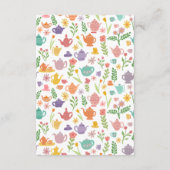 茶パーティーブライダルシャワーかわいいカスタムQRコード エンクロージャーカード (裏面)