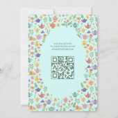 茶パーティーブライダルシャワーかわいいカスタムQRコード 招待状 (裏面)