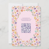 茶パーティーブライダルシャワーかわいいカスタムQRコード 招待状 (裏面)