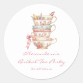 茶パーティーブライダルシャワーのお気に入り ラウンドシール (正面)