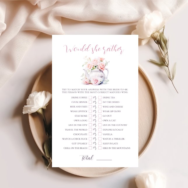 茶パーティーブライダルシャワーは彼女はむしろゲームだろう (クリエイターアップロード済み)