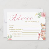 茶パーティーブライダルシャワーアドバイスカード 招待状 (正面)