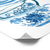 茶パーティーブライダルシャワーウェルカムサイン ポスター (角)