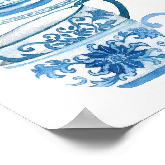 茶パーティーブライダルシャワーウェルカムサイン ポスター (角)