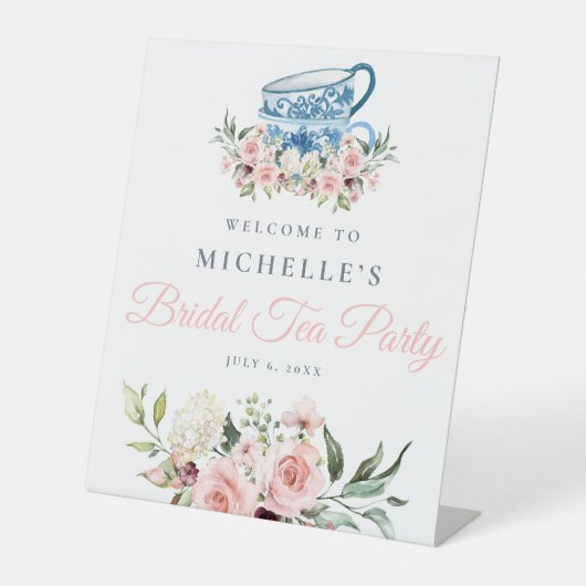 茶パーティーブライダルシャワーウェルカムサイン 台座サイン (正面)