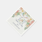 茶パーティーブライダルシャワーエレガント水彩フローラ スタンダードカクテルナプキン (角)