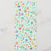 茶パーティーブライダルシャワーカワイイカラフルカスタム メニュー (裏面)