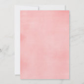 茶パーティーブライダルシャワーサンゴ赤面ピンク金ゴールド 招待状 (裏面)