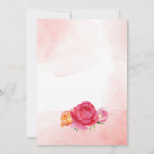 茶パーティーブライダルシャワーティーカップ花ピンク 招待状 (裏面)