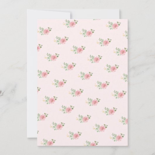 茶パーティーブライダルシャワービンゴゲームカード 招待状 (裏面)