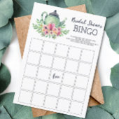 茶パーティーブライダルシャワービンゴゲームカード 招待状