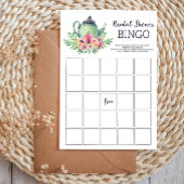 茶パーティーブライダルシャワービンゴゲームカード 招待状