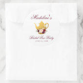 茶パーティーブライダルシャワーフローラブルゴーニュ ラウンドシール (バッグ)