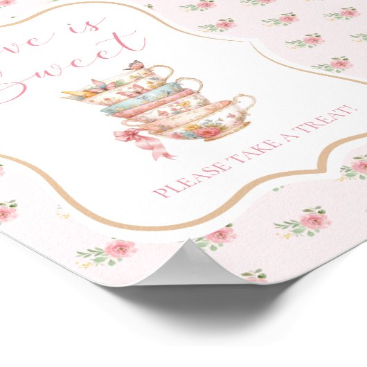 茶パーティーブライダルシャワーラブズスウィートフェイブ ポスター (角)