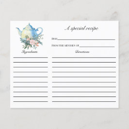 茶パーティーブライダルシャワーレシピカード