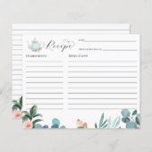 茶パーティーブライダルシャワーレシピカード (正面/裏面)