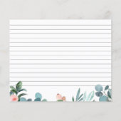 茶パーティーブライダルシャワーレシピカード (裏面)