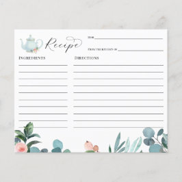 茶パーティーブライダルシャワーレシピカード