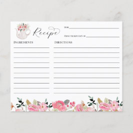 茶パーティーブライダルシャワーレシピカード