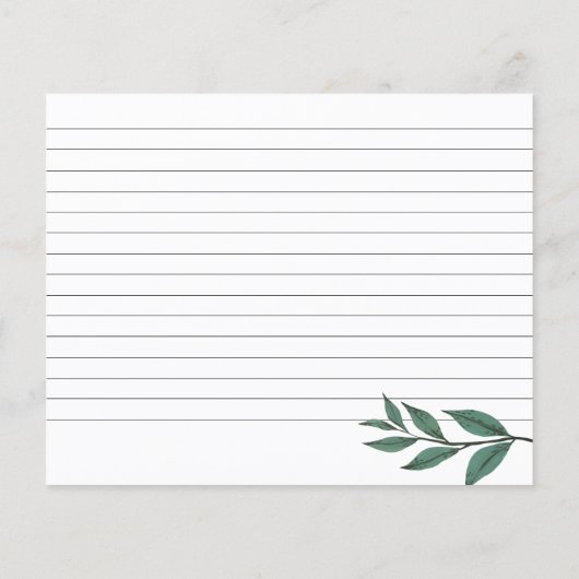 茶パーティーブライダルシャワーレシピカード (裏面)