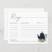 茶パーティーブライダルシャワーレシピカード (正面/裏面)