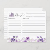 茶パーティーブライダルシャワーレシピカード (正面/裏面)