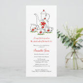 茶パーティーブライダルシャワー招待状ティーセット 招待状 (スタンド正面)