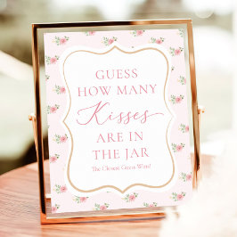 茶パーティーブライダルシャワー数の推測キス ポスター