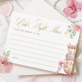 茶パーティーブライダルシャワー日付ナイトアイディアカード 招待状