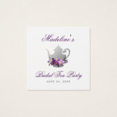 茶パーティーブライダルシャワー紫バイオレットフローララベル (裏面)