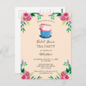 茶パーティーブライダルシャワー花かわいいかわいらしフローラ ポストカード (正面/裏面)