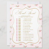 茶パーティーブライダルシャワー誰がゲームのカード 招待状 (正面)