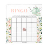 茶パーティーブライダルシャワー40ビンゴシート ノートパッド (正面)