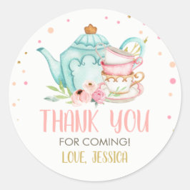 茶パーティーブルーベビーシャワー好意ブルーイングフローラCl ラウンドシール