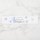 茶パーティーブルー中国ホワイトレースボーイベビーシャワー ペットボトルラベル (シングルラベル)