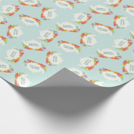 茶パーティーベビーシャワーティーポット春フローラ ラッピングペーパー