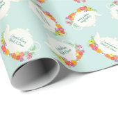 茶パーティーベビーシャワーティーポット春フローラ ラッピングペーパー (ロールコーナー)