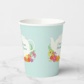 茶パーティーベビーシャワーティーポット春フローラ 紙コップ (左)