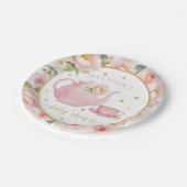 茶パーティーベビーシャワーフローラ紙プレート ペーパープレート (アングル)