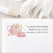 茶パーティーベビーシャワー差出人住所ラベル ラベル (インサイチュ)