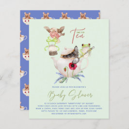 茶パーティーベビーシャワー招待状かわいい茶ポット