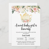 茶パーティーベビーシャワー招待状 招待状 (正面/裏面)