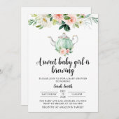 茶パーティーベビーシャワー招待状 招待状 (正面/裏面)