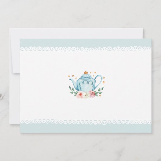 茶パーティーベビーシャワー招待状 招待状 (裏面)