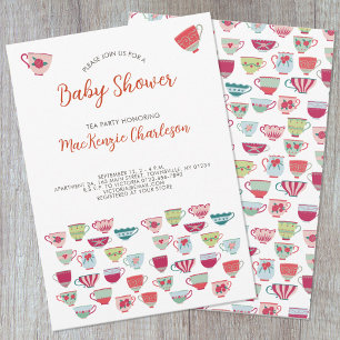 茶パーティーベビーシャワー招待状 招待状