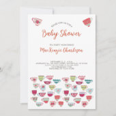 茶パーティーベビーシャワー招待状 招待状 (正面)