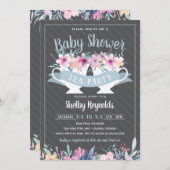 茶パーティーベビーシャワー招待状 招待状 (正面/裏面)